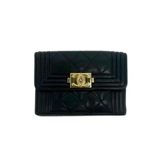 Chanel Pre-owned Wallets, female, Black, Size: ONE SIZE Pre-owned Wallet (tri-fold)