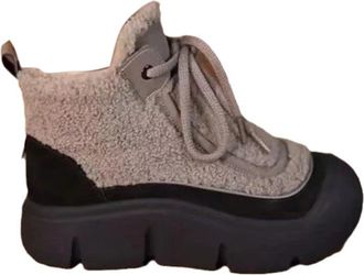 Generic Ladies Boots Uk Warm Boots Soft and Comfortable Can Adapt To The Cold and Harsh Environment Womens Suede Ankle Boots (Grey, 5.5)