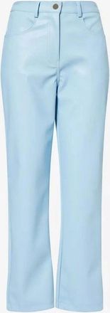 Amy Lynn Womens Solid Patterned Straight Fit Five Pocket Pants - Blue - Size: 10/32in
