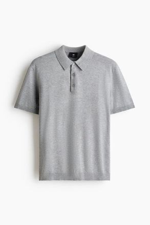 H&M Regular Fit Polo Shirt in Gray Melange at Nordstrom, Size Xx-Large