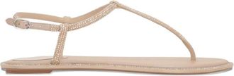 Rene Caovilla Beige T-strap Sandals