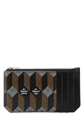 Au D&eacute;part Printed Leather Card Holder