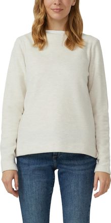 s.Oliver Sweatshirt S.OLIVER, Damen, Gr. 36, beige melange, Web, Obermaterial: 50% Baumwolle, 50% Polyester, unifarben, normal h&uuml;ftbedeckend, Rundhals, Sweatsh