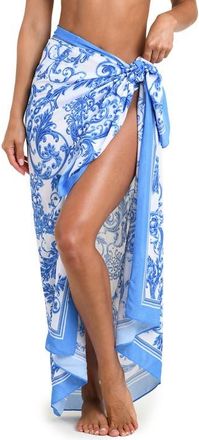 L'agence Maribel Baroque Cover-Up Pareo in Blue at Nordstrom