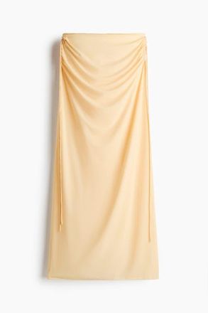 H&M Drawstring-detail Beach Skirt in Light Yellow at Nordstrom, Size X-Large