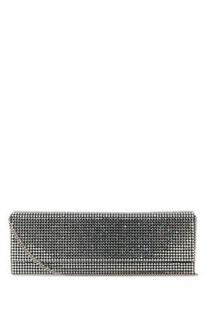 Amina Muaddi Embellished Satin Amini Paloma Clutch