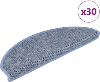 vidaXL Alfombra Autoadhesiva Escalera Sisal 30 Uds 56x17x3 Cm Azul Vidaxl
