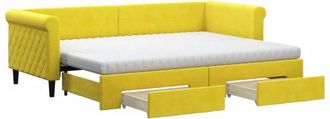vidaXL Vidaxl - Sof&aacute; Cama Nido Con Cajones Terciopelo Amarillo 80x200 Cm