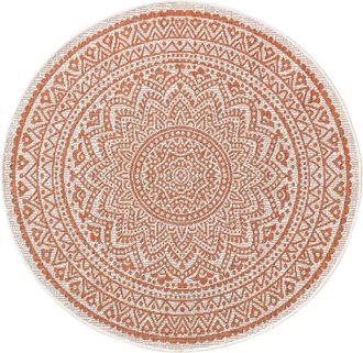 benuta Alfombra de exterior & interior naranja &oslash; 150 redondo