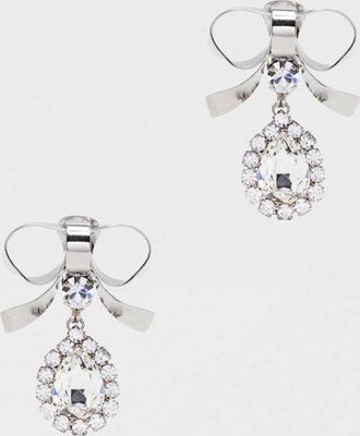 Alessandra Rich Orecchini Bow Alessandra Rich in ottone con strass incastonati