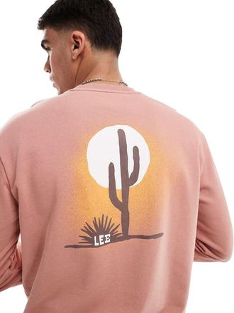 Lee western scene backprint sweatshirt in sepia-Neutral
