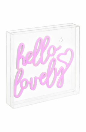 Jonathan Y Designs Hello Square Contemporary Glam Acrylic Box USB Operated LED Neon Light in Pink at Nordstrom