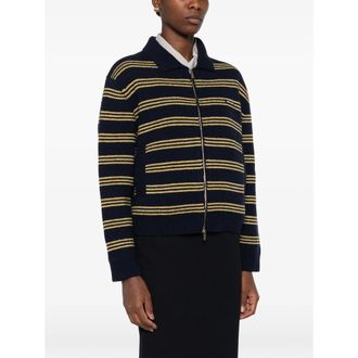 Miu Miu Striped Zip-up Cardigan