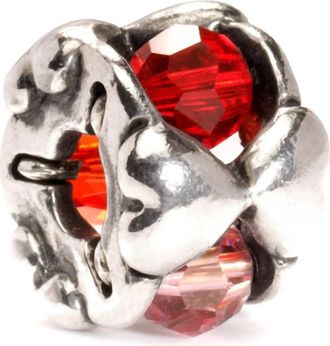 Trollbeads Womens Valentine Bead Charm In Silver/ Red