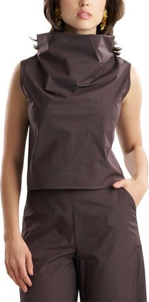 Natori Techno Poplin Cowl Top