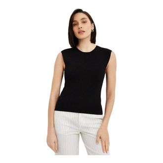 P.A.R.O.S.H. Sleeveless Tops, female, Black, Size: S Knit Top