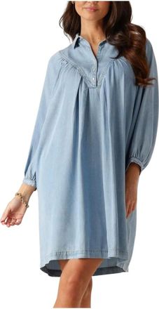 Beaumont Amsterdam Kleedjes, Dames, Blauw, XL, Blauwe Kathy Jurk voor Vrouwen