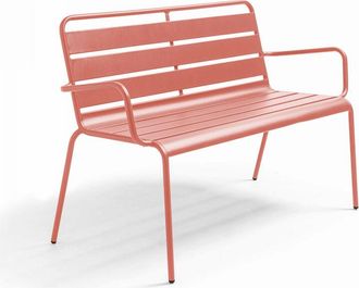 Oviala Banco de jardín de metal arcilla - Palavas