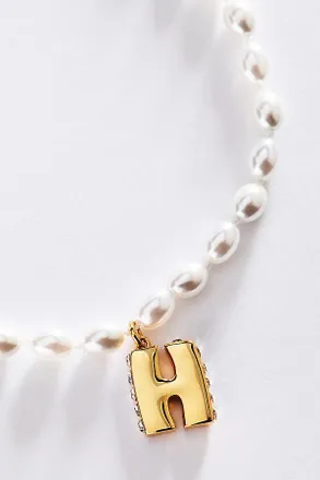 Anthropologie Pearl Initial Necklace