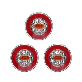 OEM Adecuado Para 3 Luces Traseras Led Redondas 4 En 1 Para Camiones, Intermitente Trasero Din&aacute;mico De 12-24 V Y Luz De Freno, Apto Para Remolques, Camion