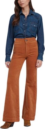 ASKK NY Brighton Wide Leg Corduroy Pants In Brown