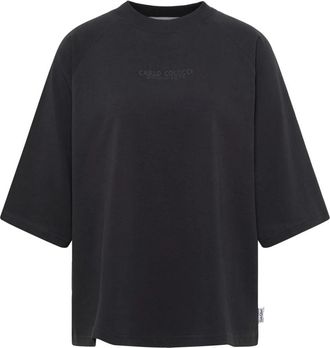 Carlo Colucci Oversize T-shirt - La Famiglia - Dames - T-shirts - Zwart - M - Katoen - Tops