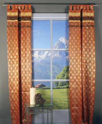 HOSSNER - ART OF HOME DECO Gardine »Arnisee« Schlaufen 1 Stk. tlg. Schlaufenschal mit Dekokante