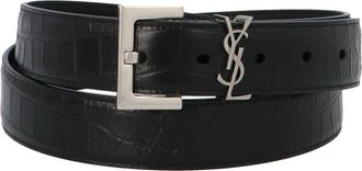 Saint Laurent Logo Plaque Embossed Belt