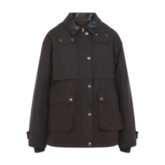 Acne Studios Chaqueta Blouson de Lona Encerada - Jackets - Mujer - Marr&oacute;n - S