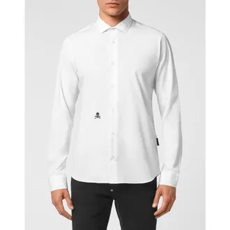 Philipp Plein Shirt Slim Fit Skull Men in White at Nordstrom, Size Xxx-Large