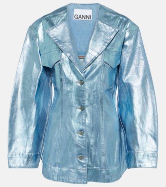 Ganni Blazer in denim metallizzato