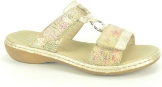 Rieker Multicolor Muil + 2 Velcro - Dames - Sandalen - Geel - 37 EU - Schoenen