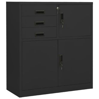 Berkfield Home Office Cabinet Anthracite 90x40x102 cm Steel in Black | Size: 90 x 40 x 102 cm
