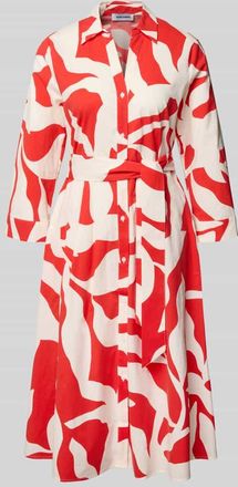 More & More More & More Midikleid mit Taillenband in Rot, Gr&ouml;&szlig;e 34