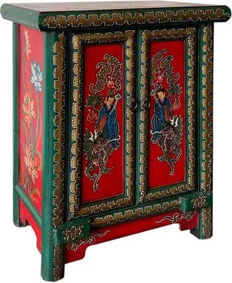 Wanderlust Deco Recibidor De Madera Rojo 48x31x60