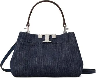 Tory Burch Mini Eleanor Denim Satchel in Midnight at Nordstrom