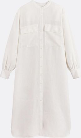 La Redoute Collections Lange rechte jurk van linnen, lange mouwen