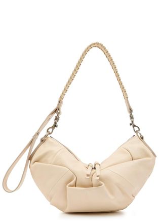 Vivienne Westwood Agnes Small Gathered Leather Shoulder bag - Cream - One Size