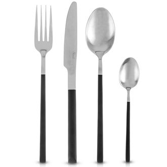OEM Juego De Cubiertos De Acero Para 6 Personas, 24 Piezas: Tenedor, Cuchara, Cuchillo Y Cucharilla