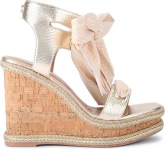 Carvela Womens Sorrento Scarf Wedge Heels - Gold - Size UK 9