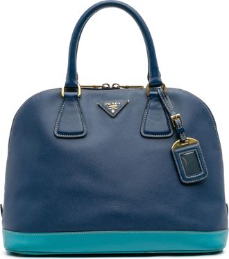 Prada Pre-owned Womens Galleria Top Handle Satchel - Dark Blue Leather - One Size