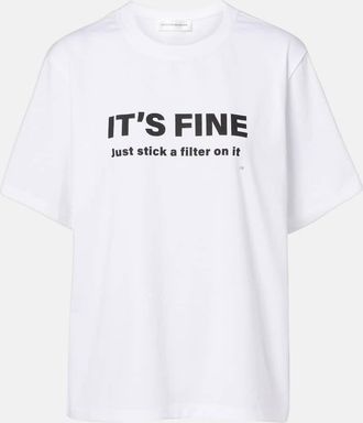 Victoria Beckham Printed cotton jersey T-shirt