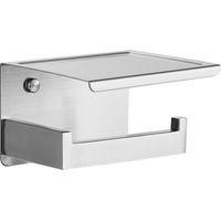 OEM Portarrollos De Papel Higi&eacute;nico Autoadhesivo Con Estante, De Pared, De Acero Inoxidable, No Requiere Taladrar - Plata - Crezuo