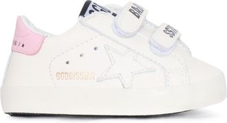 Golden Goose Scarpe da ginnastica Golden Goose Baby School Set Tomaia in nappa con strisce e stella in pelle sul tallone Bianco/Rosa baby