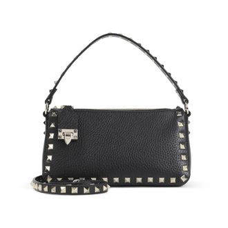 Valentino Garavani Handbags, female, Black, Size: ONE SIZE Rockstud Small Shoulder Bag