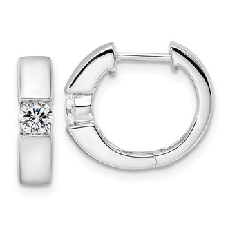 Diamond2Deal 14k Gold 1/3 ct Lab Grown Diamond Hinged Hoop Earrings VS Clarity, D-E Color