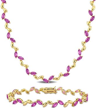 Delmar Lab Created Pink Sapphire Necklace & Bracelet Set at Nordstrom Rack