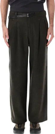 And Wander Pleated Wide-Leg Wool Pants