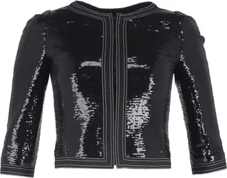 Chanel Zipped Sequined Cropped Blazer, Size Fr 38 (Authentic Pre-Loved)