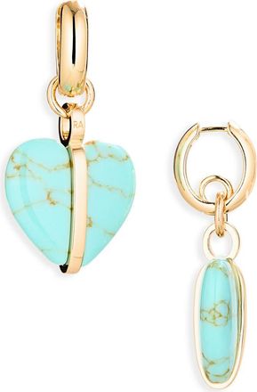 Roxanne Assoulin Heart Charm Drop Earrings in Gold/Turquoise at Nordstrom